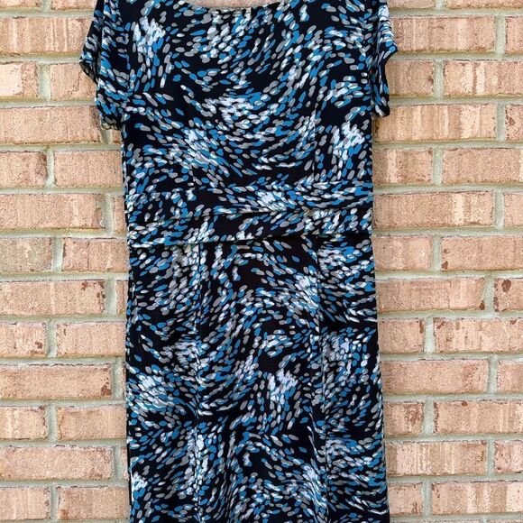 Loft Women's Blue Patterned Dress - Picture 5 of 5